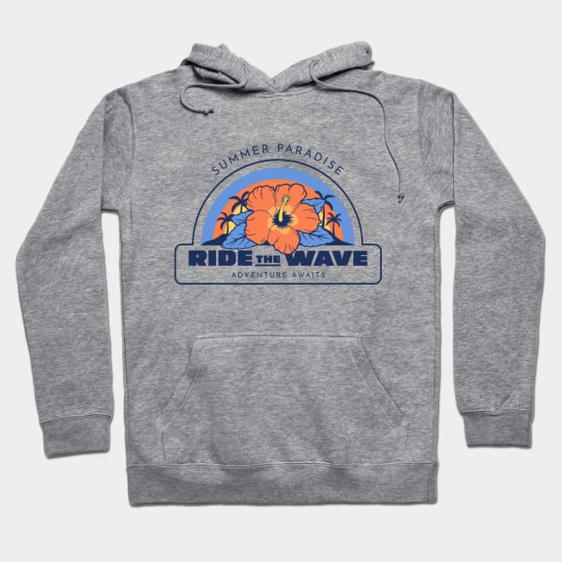 Ride The Wave Surfing Hoodie by DDSTees